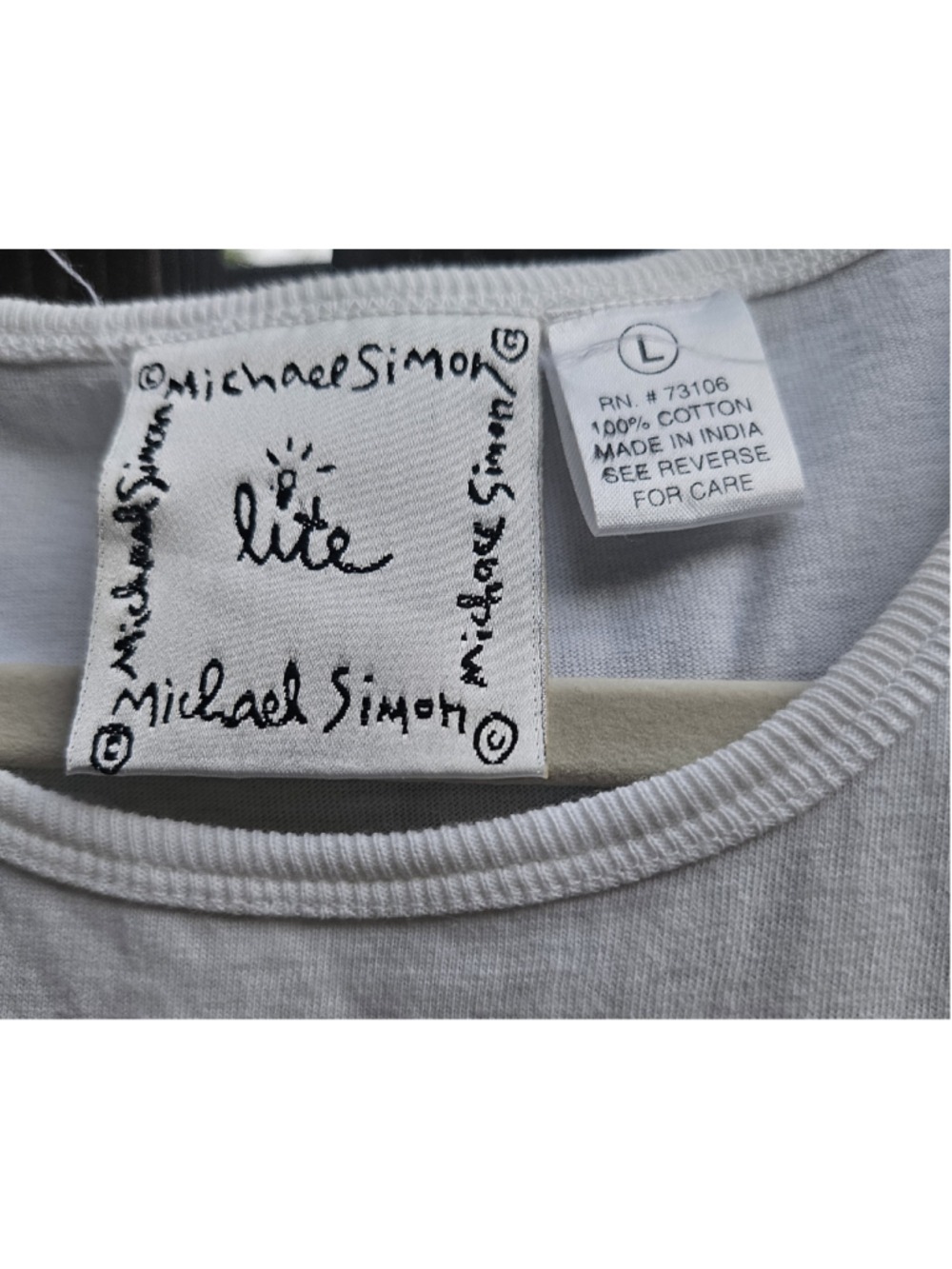 Vintage Michael Simon Lite Swimsuit Embroidered Cotton Maxi Dress White Size L - Picture 3 of 5